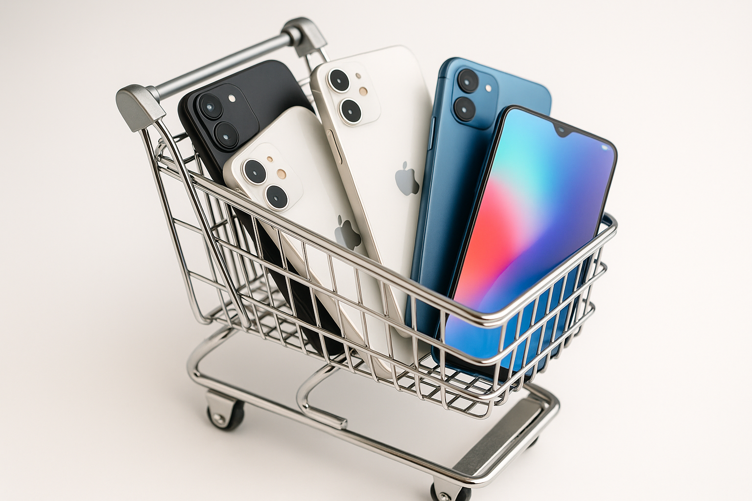 telefonos en un carrito